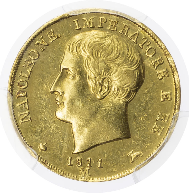 Italy, States. Napoleon I AV 20 Lire. 1811M. (Milan). 