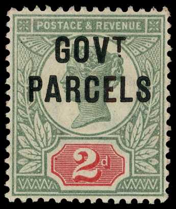 Officials; Govt. Parcels. 1891 2d grey-green...