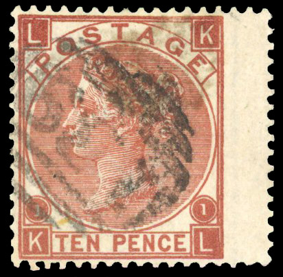 1867 10d Deep red-brown ‘Forgery’ Pl.1 (LK-KL)