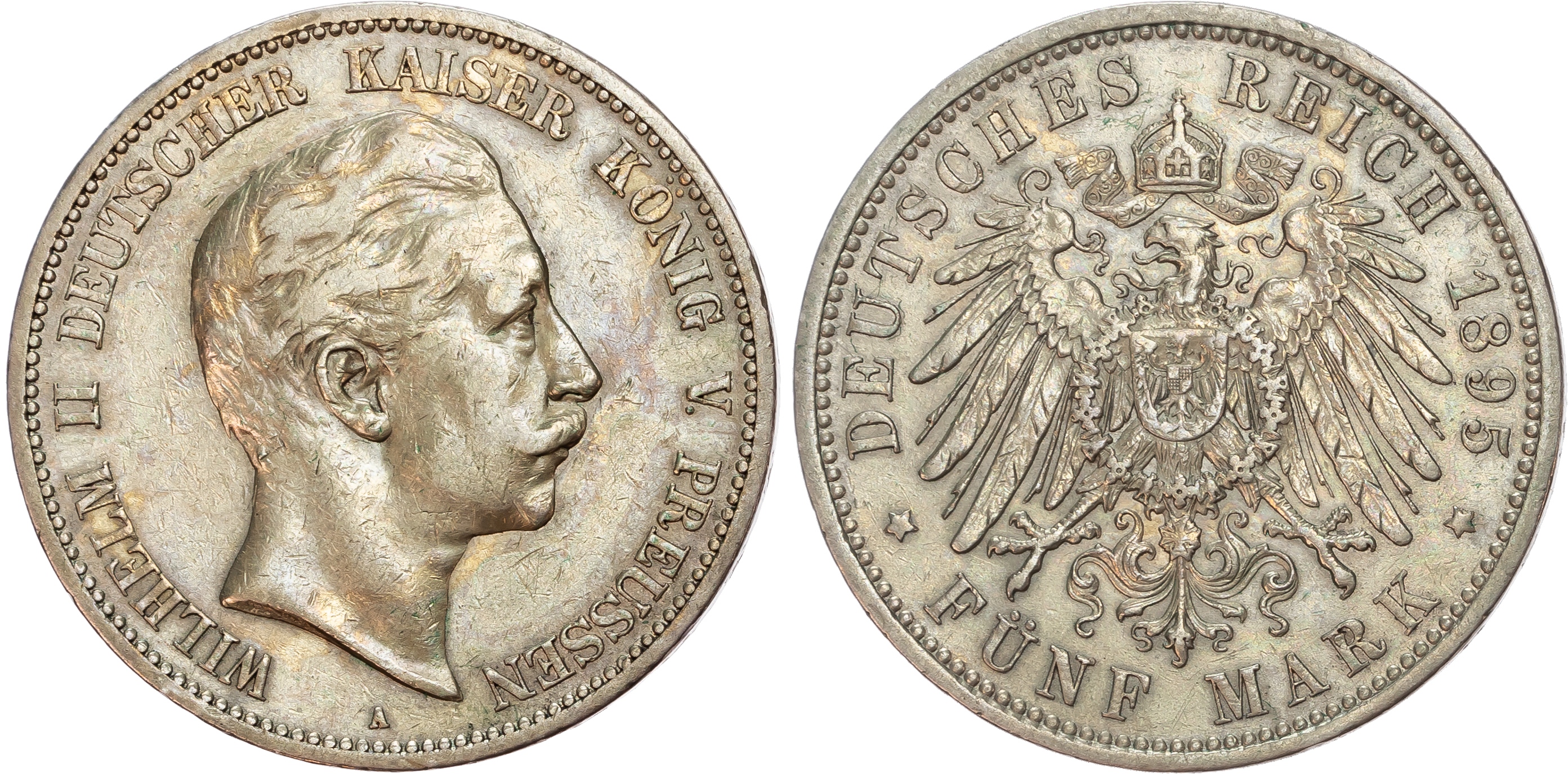 Germany, Prussia, Wilhelm II (1888-1918), silver 5 Marks (4).