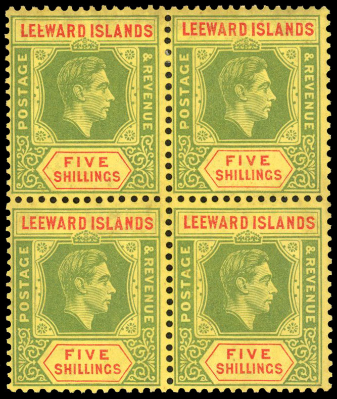 Leeward Islands SG 112, a block mint