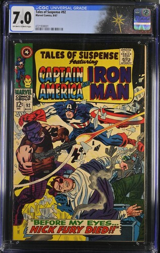 Tales of Suspense #92 CGC 7.0 Stan Lee story, Jack Kirby cover (Marvel Comics, 1967) Off-white to whtie pages