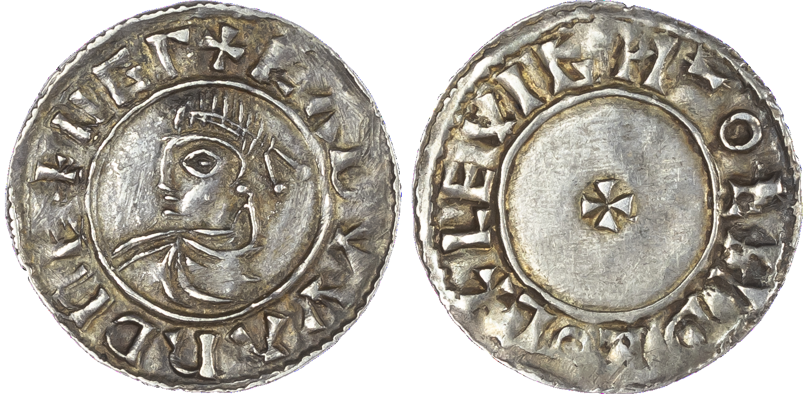 Edward the Martyr (975‑78), Penny, Sole type, Lincoln mint, moneyer Levig, legend reads EΛDVVΛRD REX VNR, diademed bust left