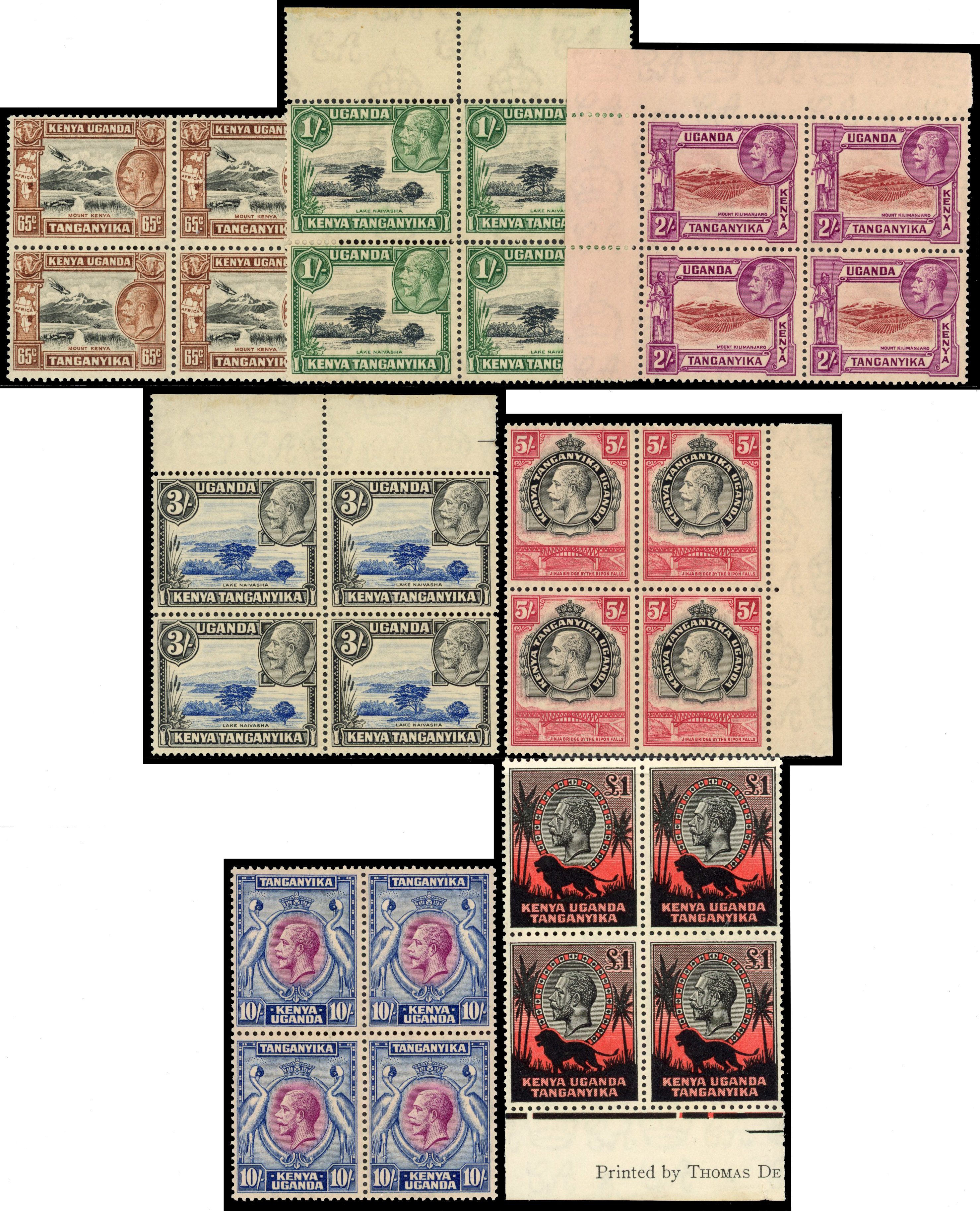 KUT SG 110-123 singles and blocks mint