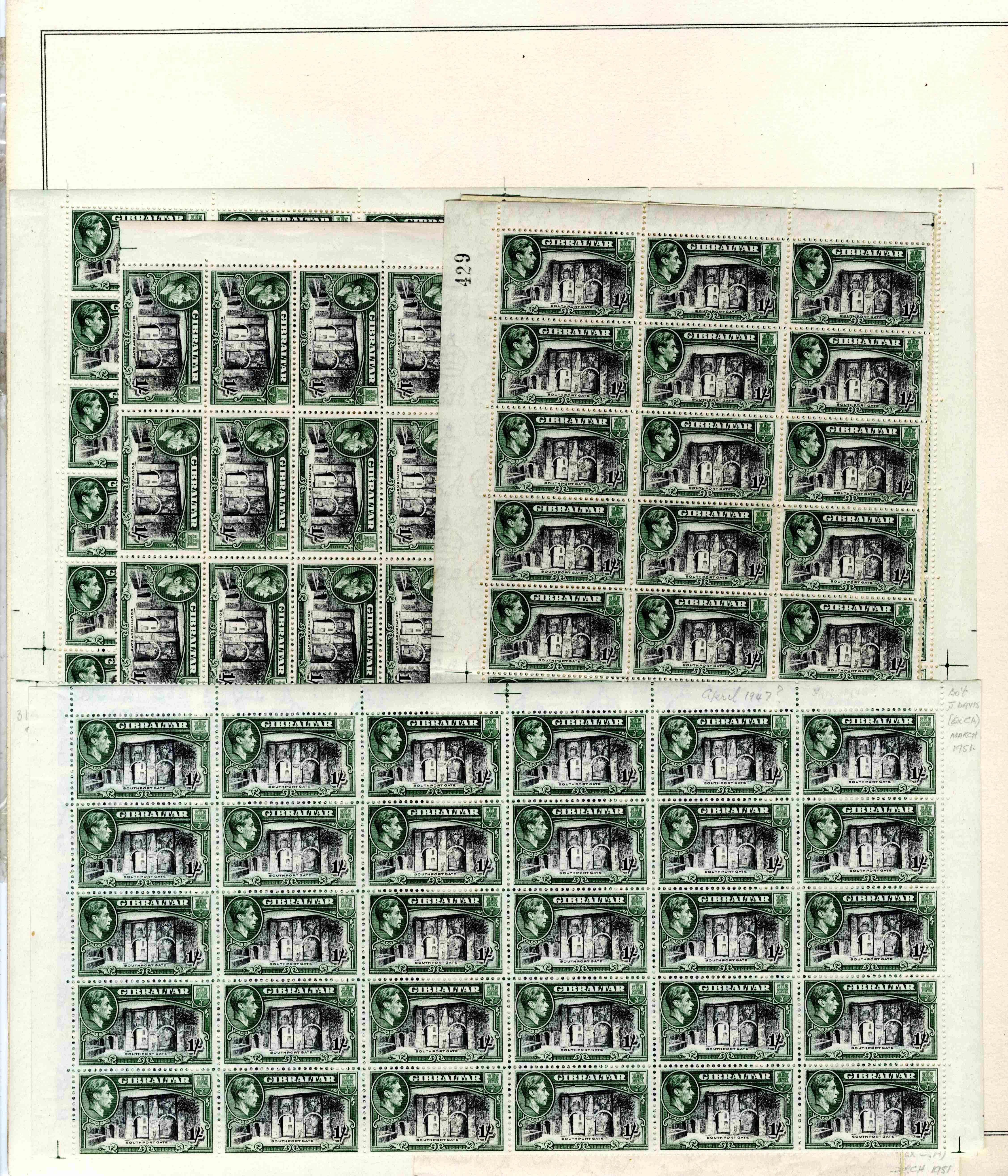 Gibraltar SG 127b multiples mint