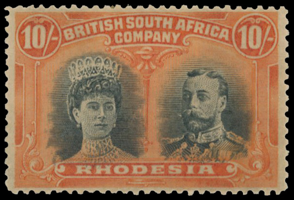 10s bottle green and reddish orange RSC B, position 40 mint