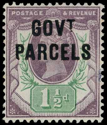 Officials; Govt. Parcels. 1887 1½d dull...