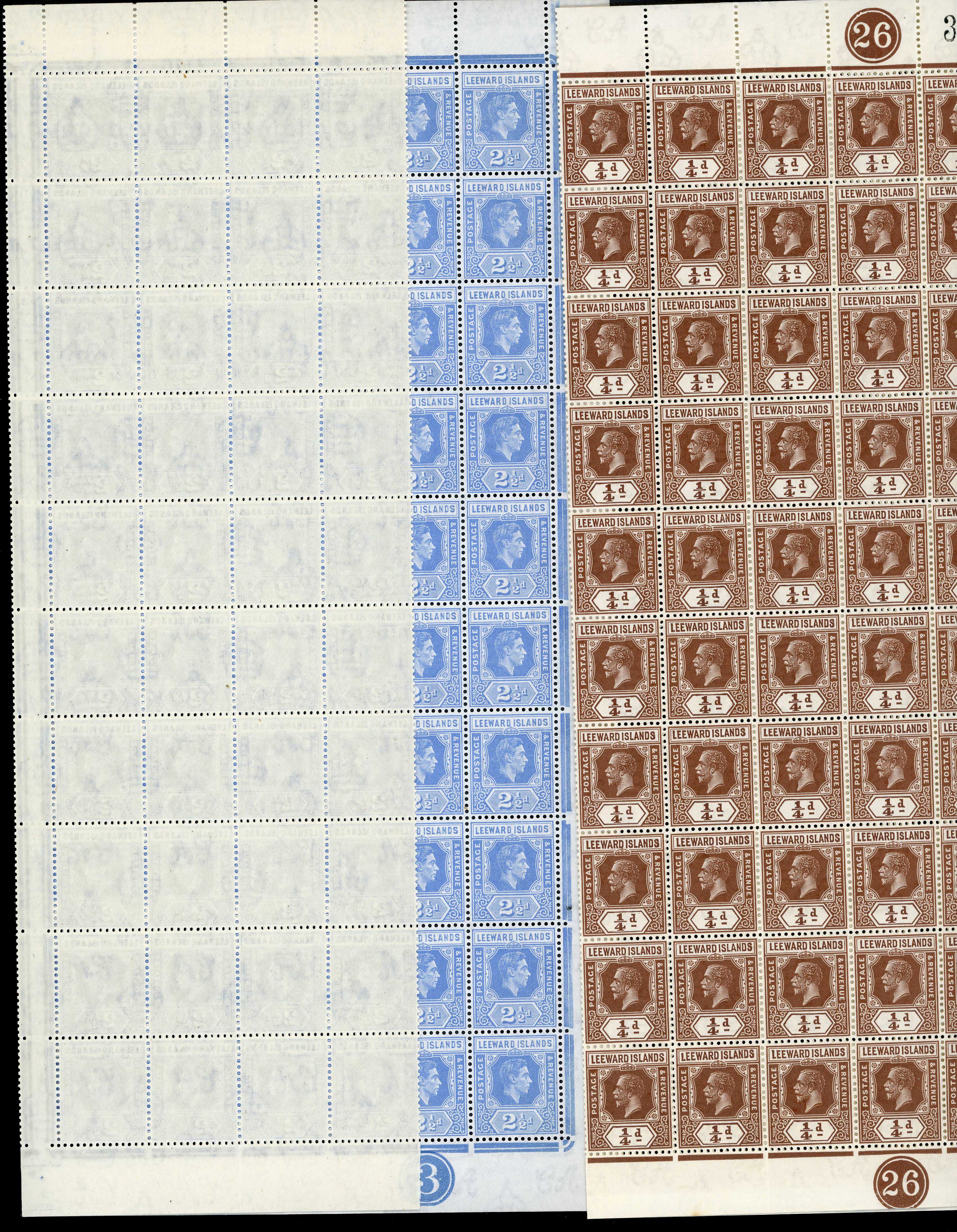 Leeward Islands KG VI sheets and multiples mint