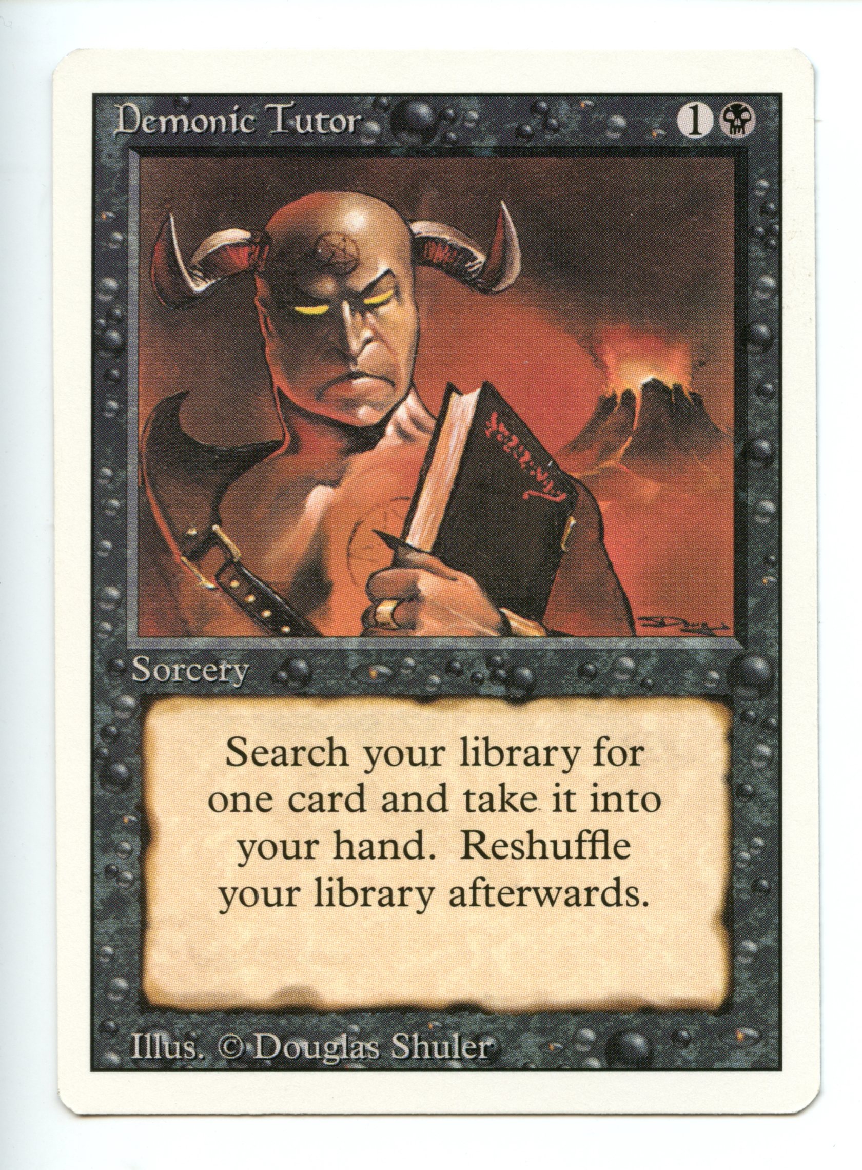 Magic the Gathering - Demonic Tutor  - Revised - Near Mint