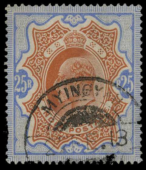 Telegraphs. India KE VII 25r brownish orange...