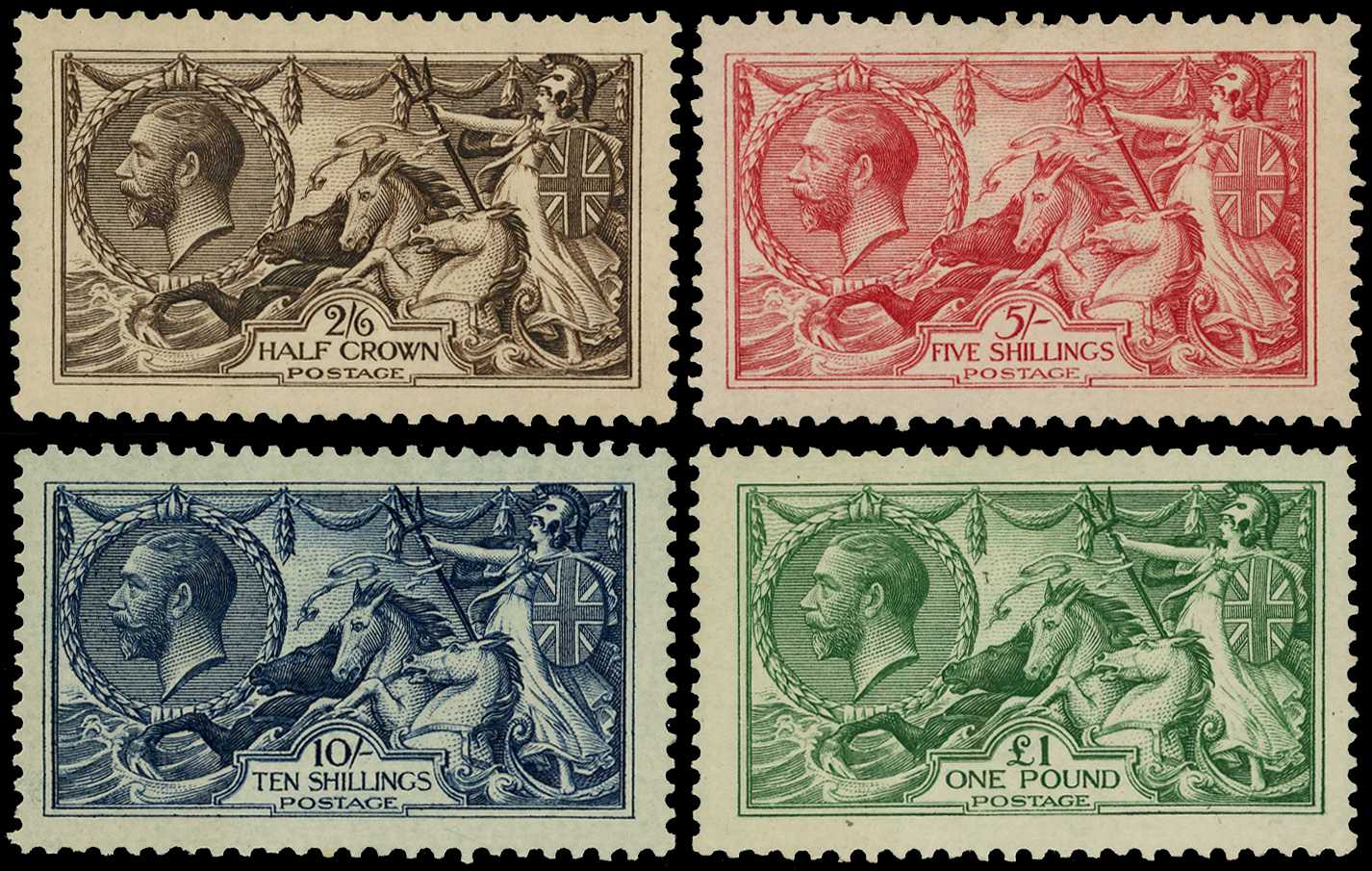 1913 2s6d - £1 Seahorses; 2s6d (part o.g.,...
