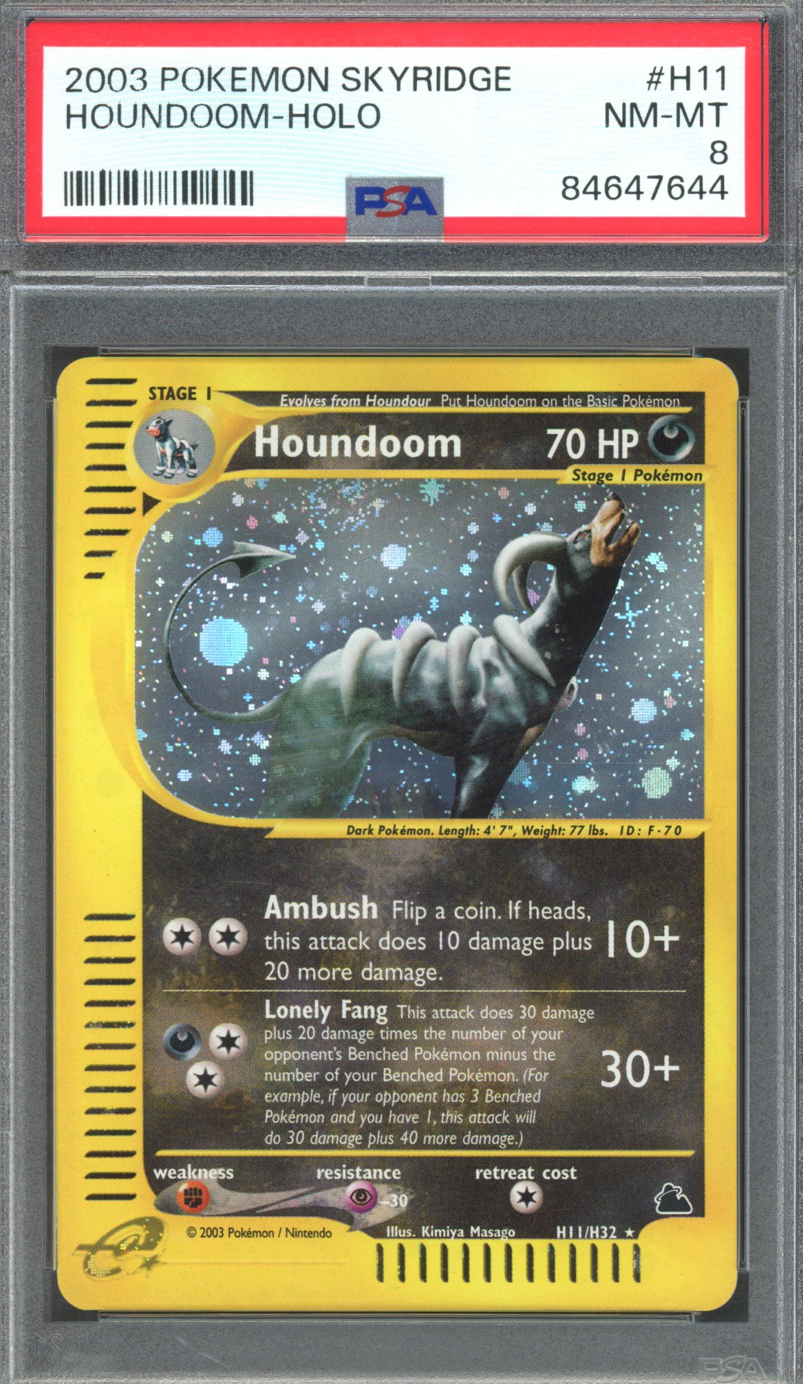 Pokémon TCG - PSA 8 Houndoom - Holo #H11 - Skyridge