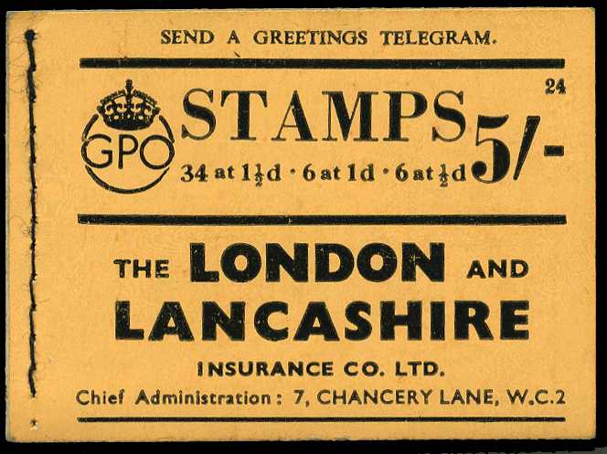 1939 (February) 5/- booklet (#24), mixed...