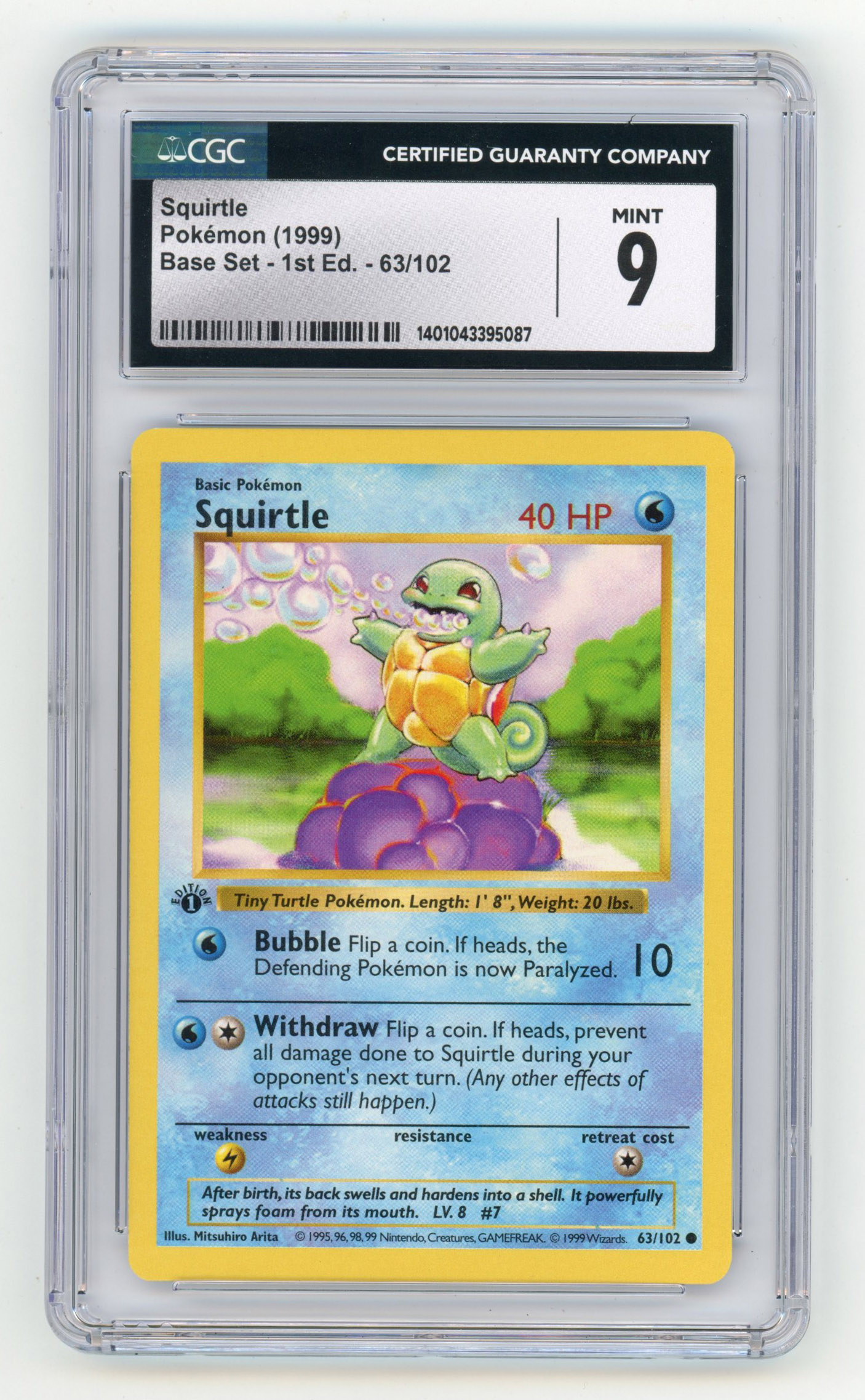 CGC 9 Squirtle #63 1st Edition - Base Set