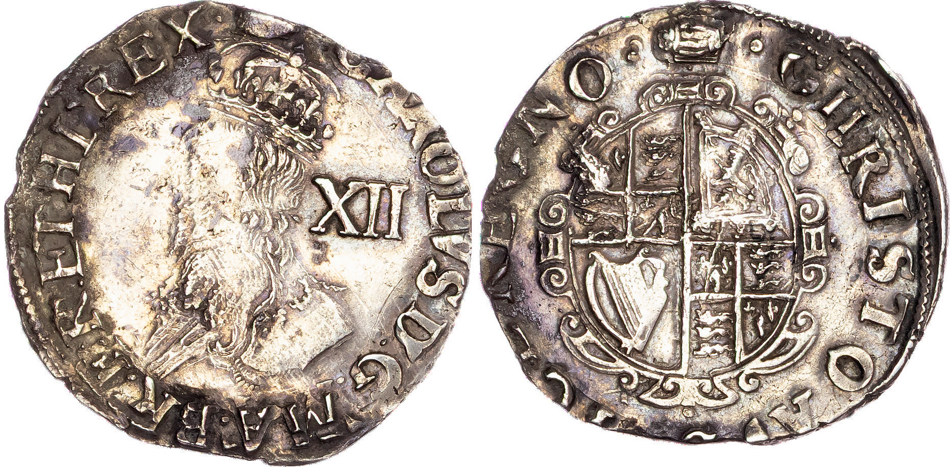 Charles I (1625-1649), AR Shilling, Tower mint under king, mm: tun – 1636-38.