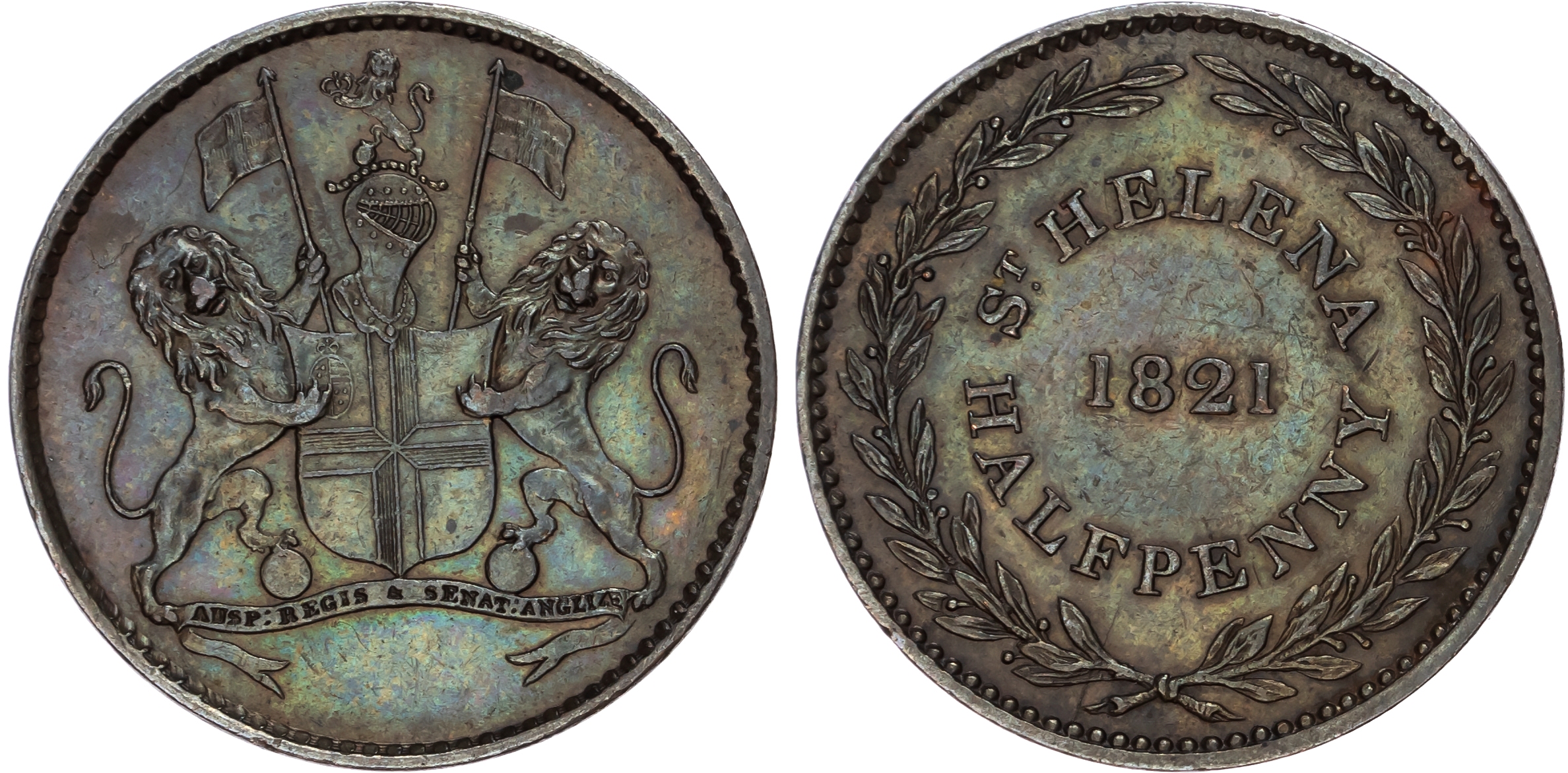 ST. HELENA & ASCENSION, Colonial. British. British East India Company. 1821-1834. Halfpenny 1821 Soho (Birming…
