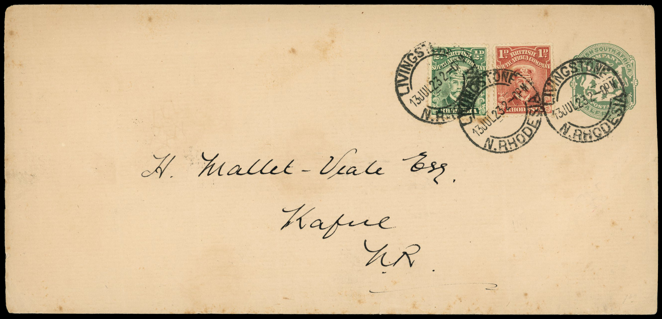 1923 use of the very rare 1903 ½d...
