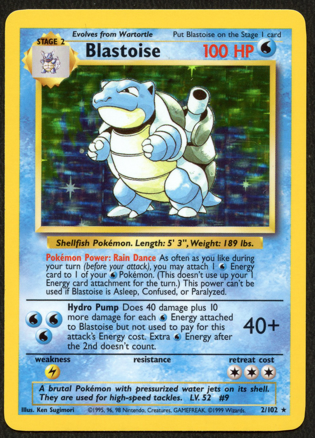 Blastoise Holo #2/102 - Base Set (Ungraded) - LP