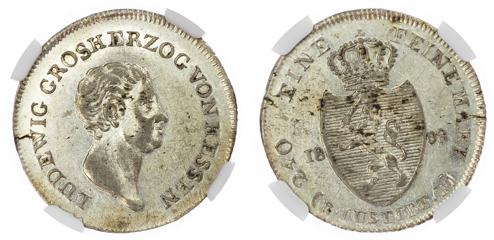 German States, Hessen-Darmstadt. Ludwig I AR 5 Kreuzer. 1808.