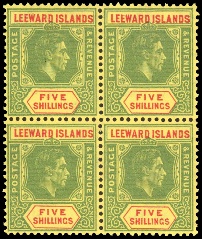 Leeward Islands SG 112ba block mint