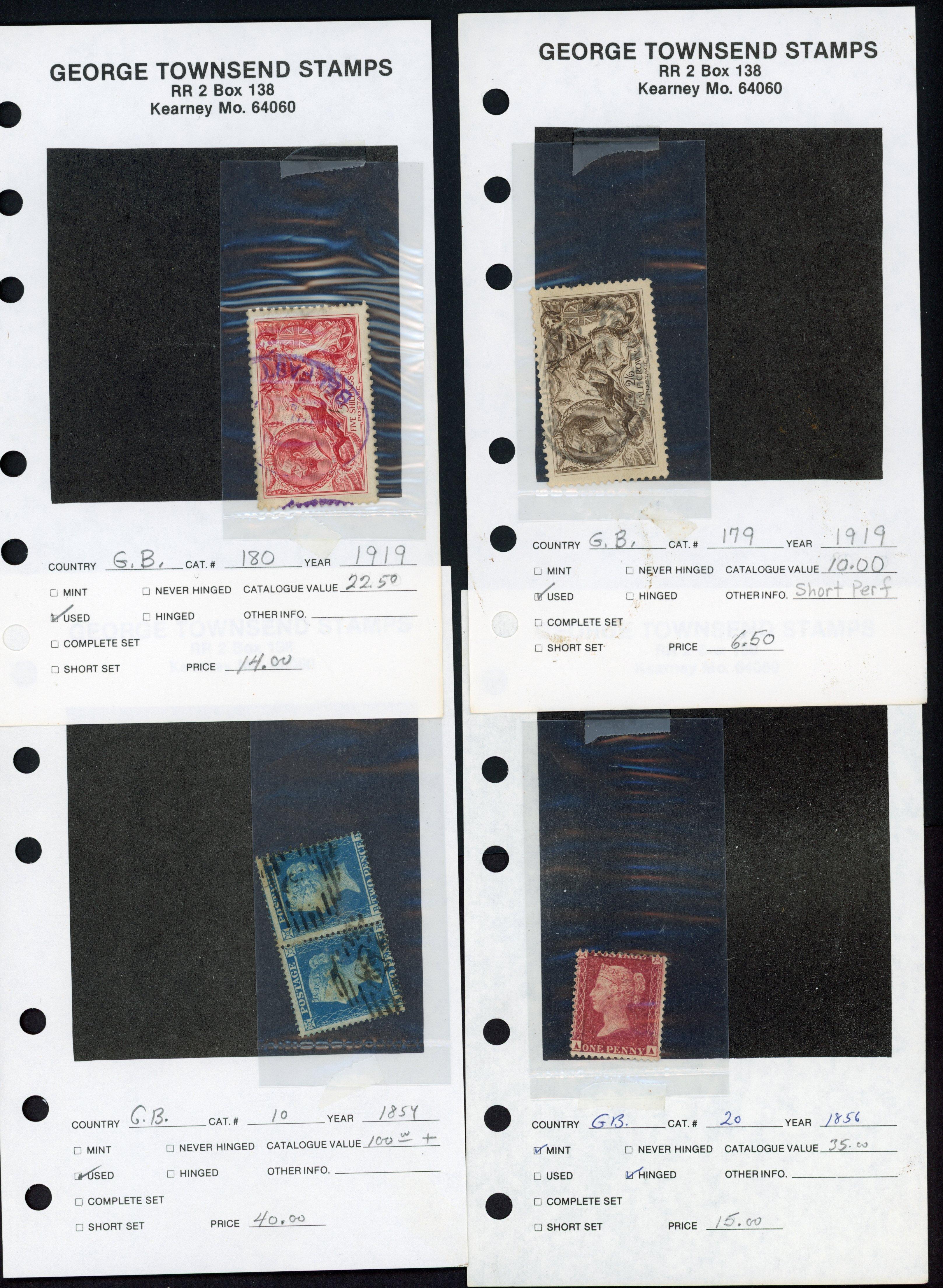 GB QV-KGV mint and used selection in an envelope
