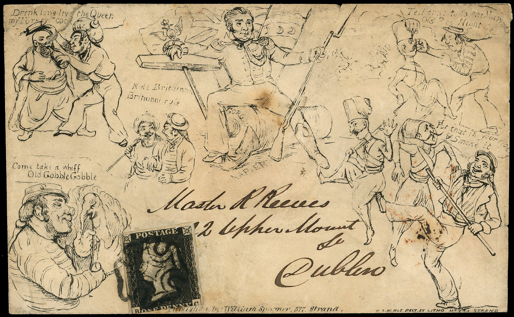 1840 Spooner Envelope No.13. Used example