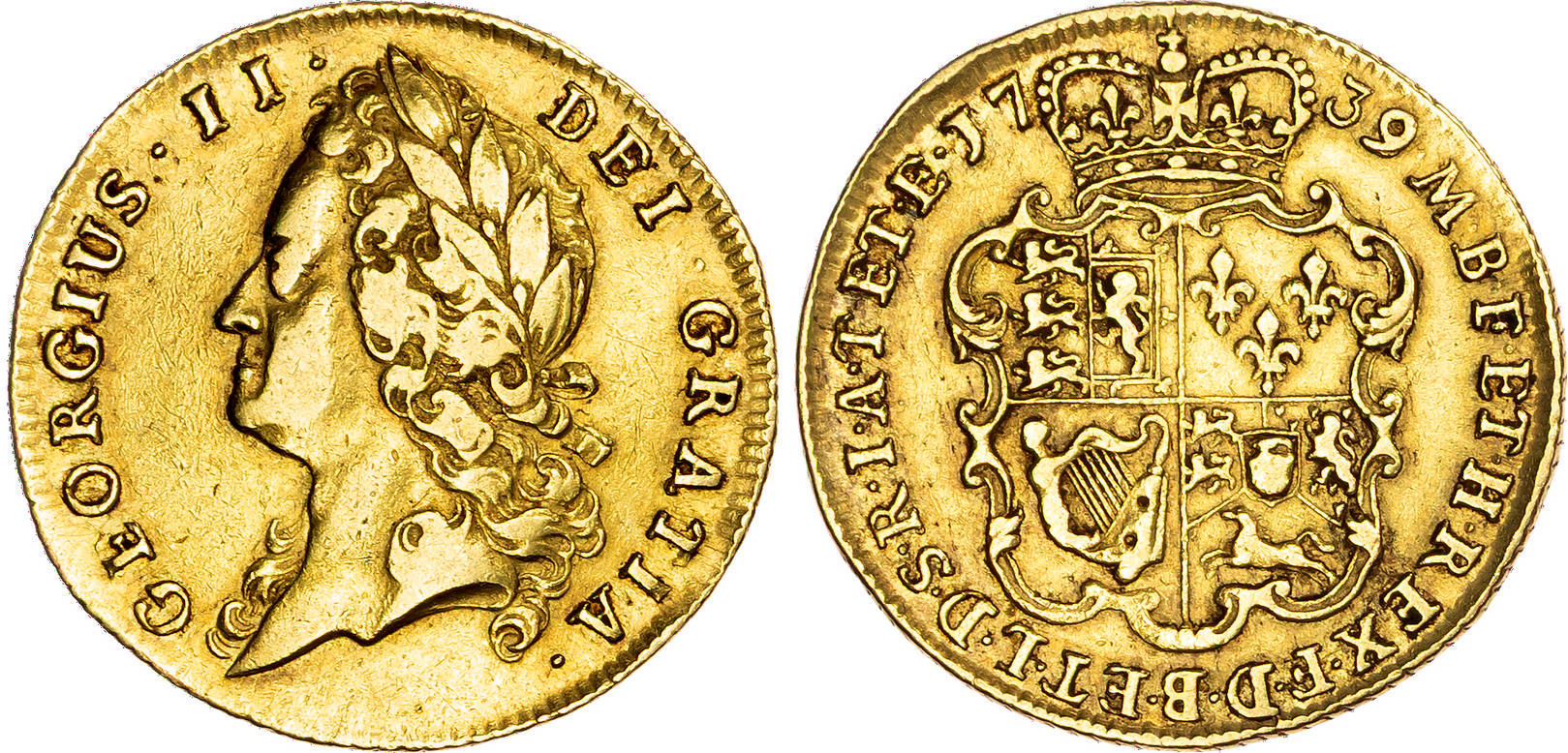 George II (1727-1760), AV Guinea, 1739/8.