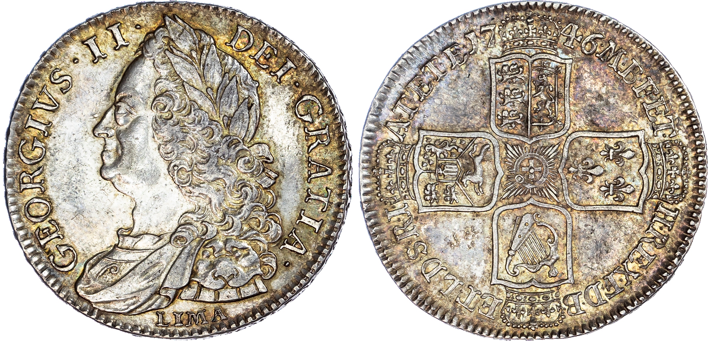 George II (1727-1760), LIMA Halfcrown, 1746 over 5