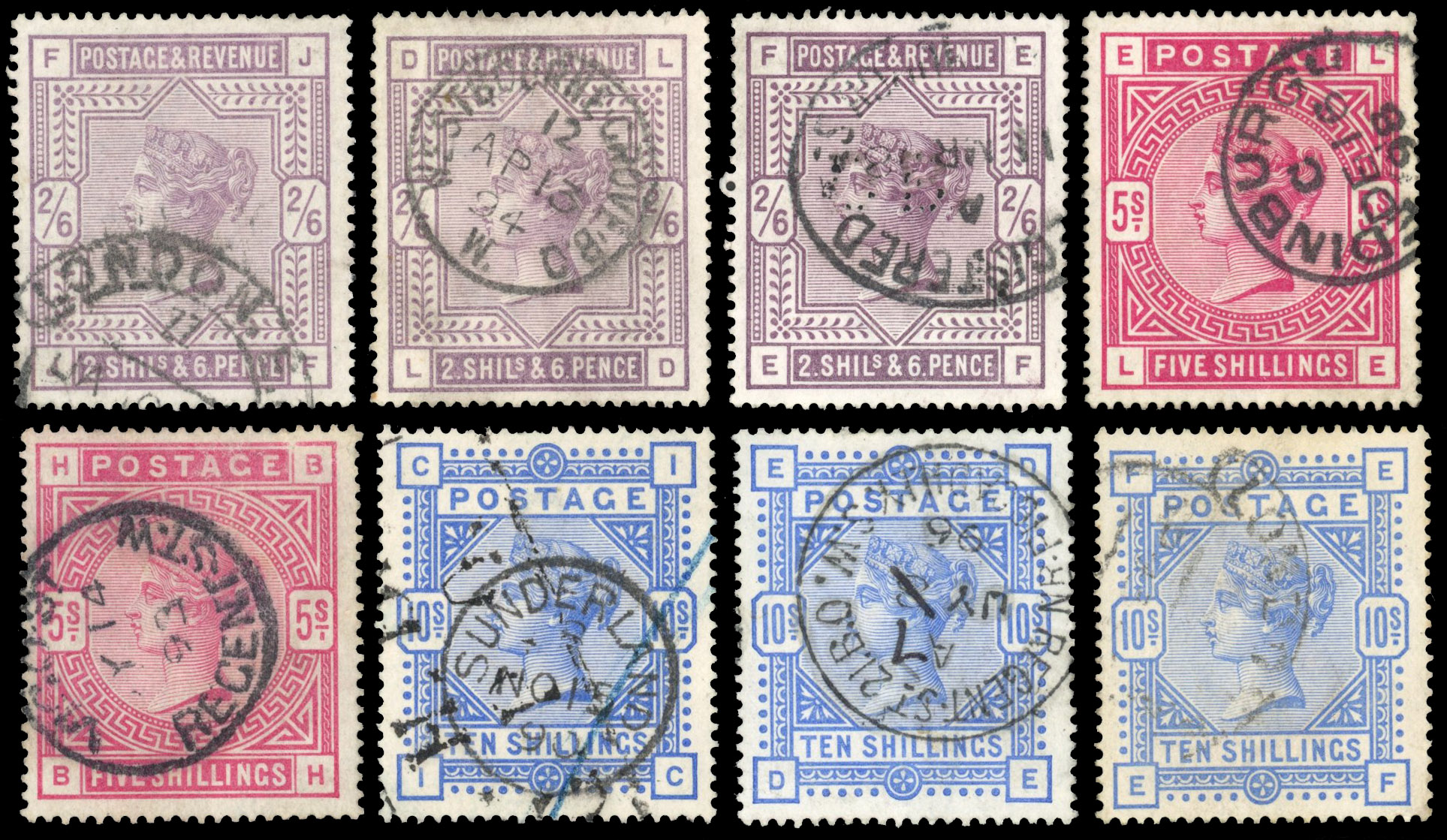 GB 1883-91 used high value selection