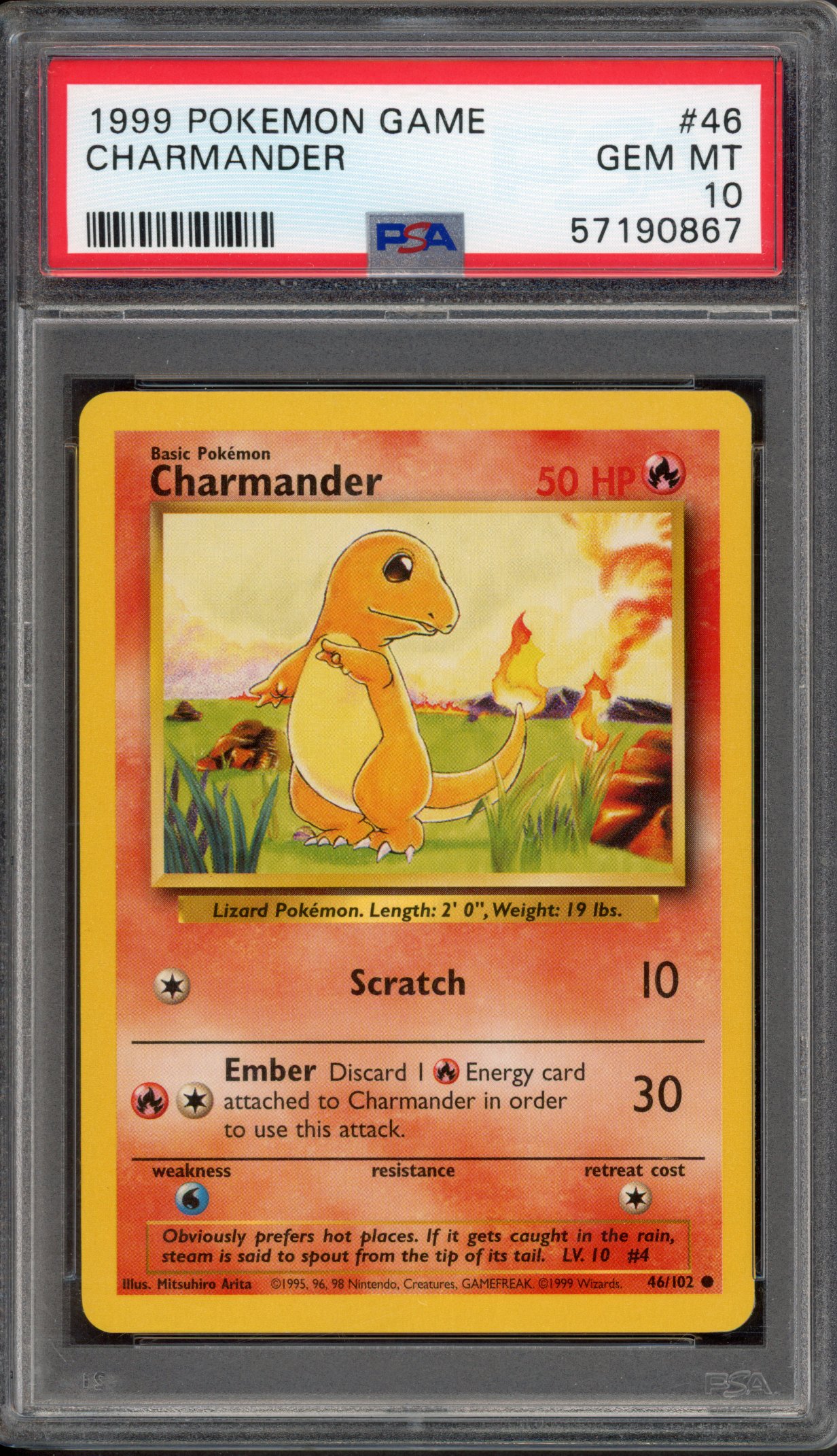 PSA 10 Charmander - Base Set Unlimited - 1999