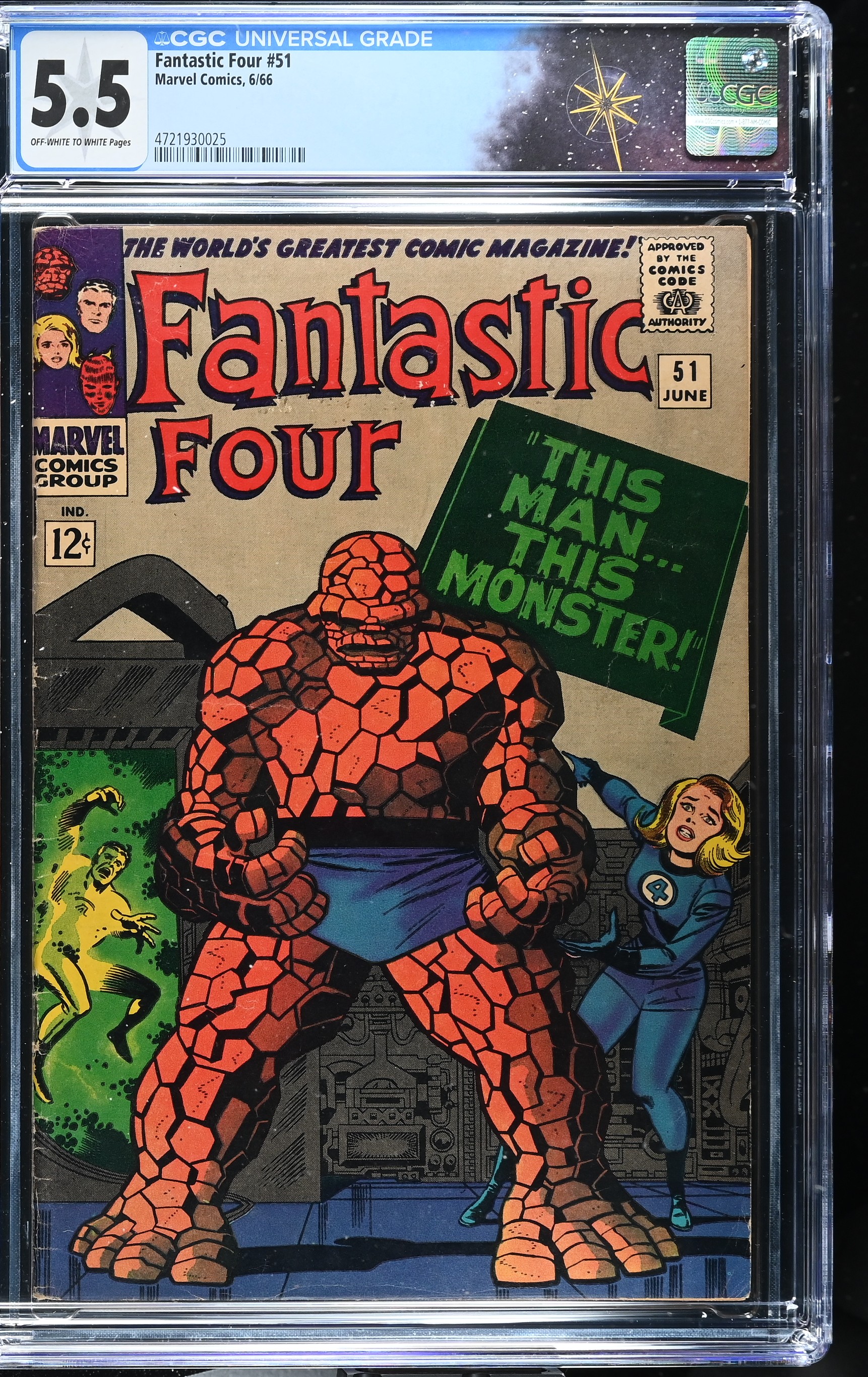 Fantastic Four #51 CGC 5.5 1st Appearance of the Negative Zone (Marvel Comics, 1966) Off-White to White Pages