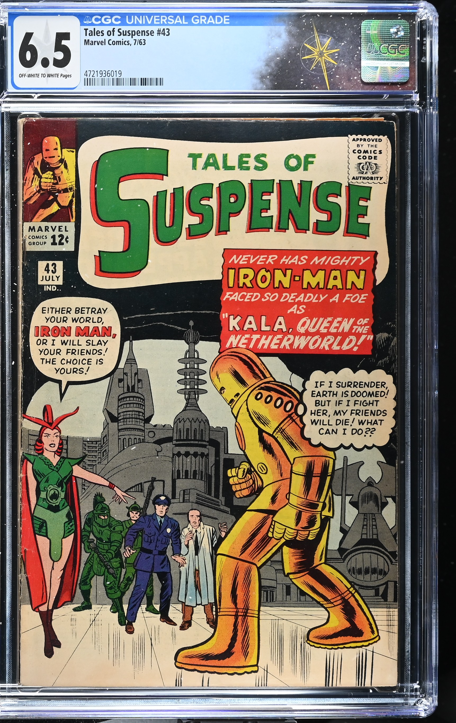 Tales of Suspense #43 CGC 6.5 Cover and Art by Jack Kirby (Marvel Comics, 1963) Off-White to White Pages