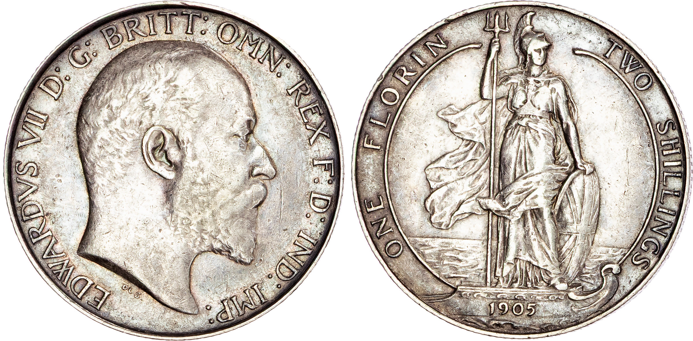 Edward VII (1901-1910), AR Florin, 1905.