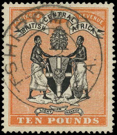 1895 £10 black and orange-vermilion, one...