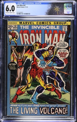 Iron Man #52 CGC 6.0 "Raga: Son of Fire!"  (Marvel Comics, 1972) Off-white to white pages
