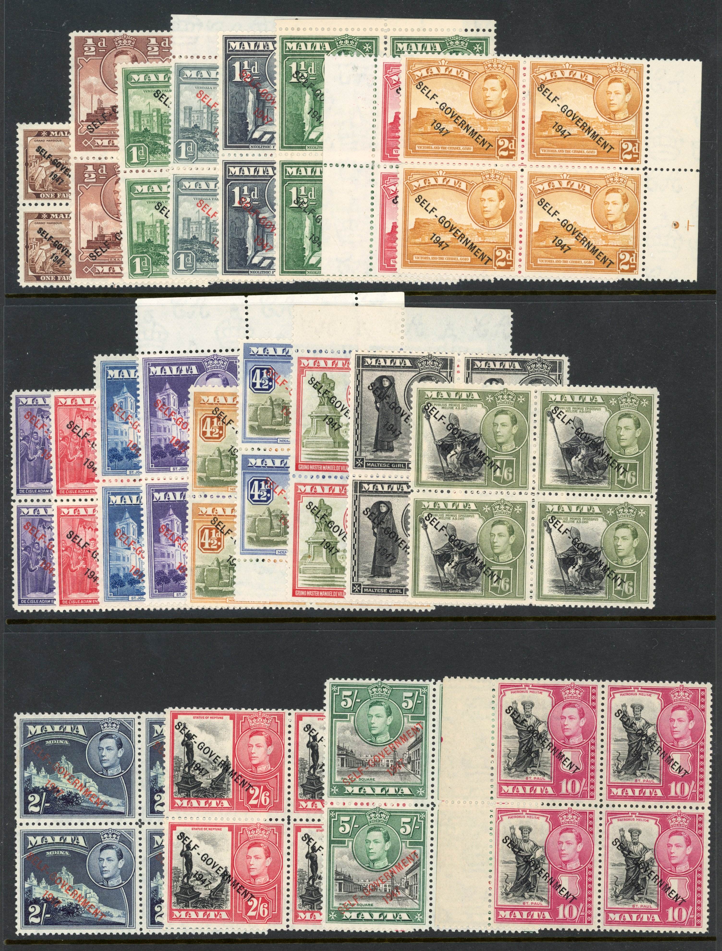 Malta SG 234-248 blocks mint