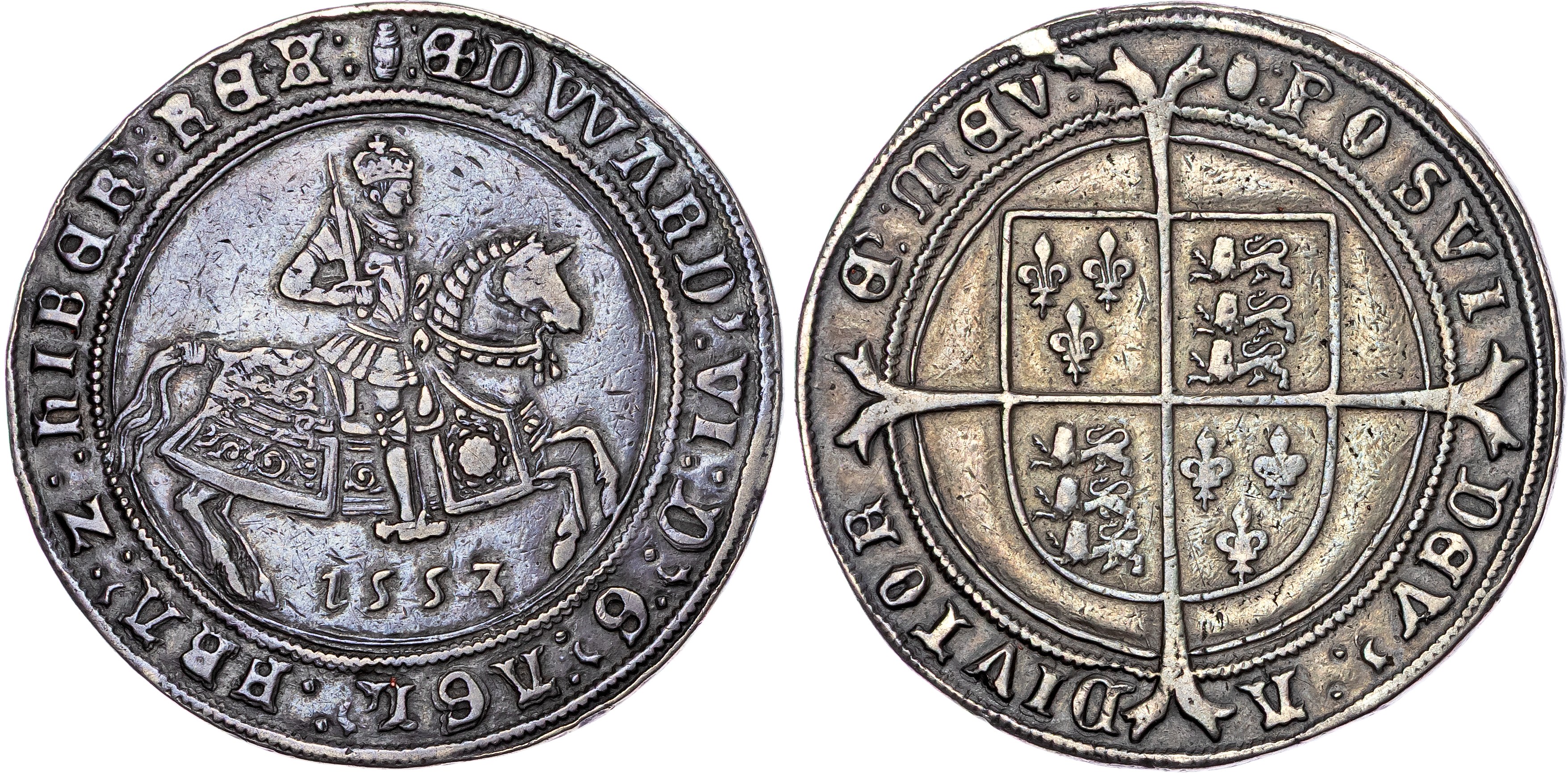 Edward VI (1547‐1553), AR Crown, 1553/2, Third Period, Fine Silver Issue (1551‐3), mm. tun.