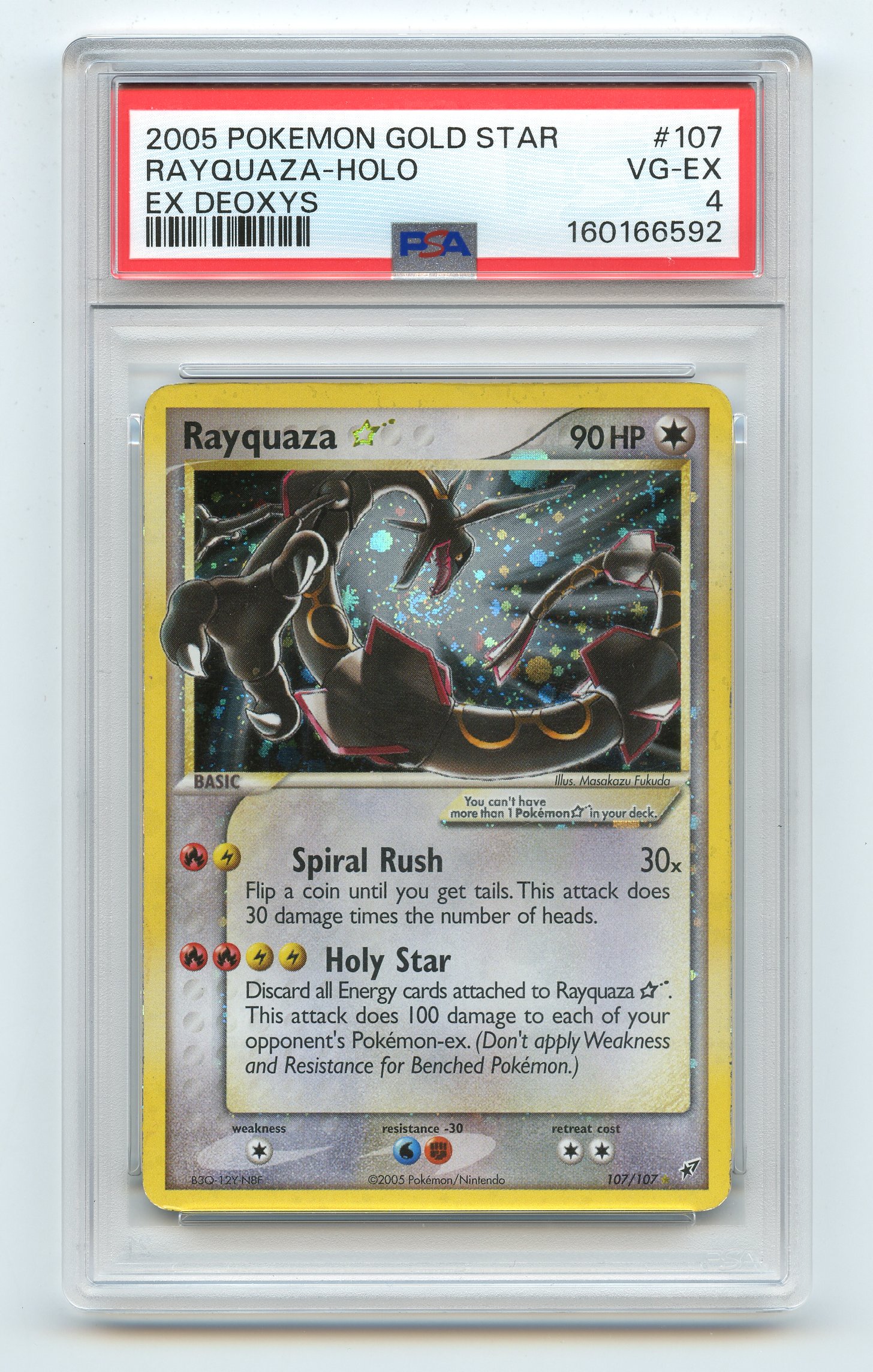 PSA 4 Rayquaza Gold Star #107 - EX Deoxys *Swirl in Mouth*