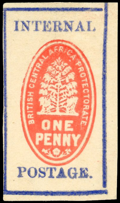Nyasaland SG 56a 1d Cheque Stamp without control at back unused 