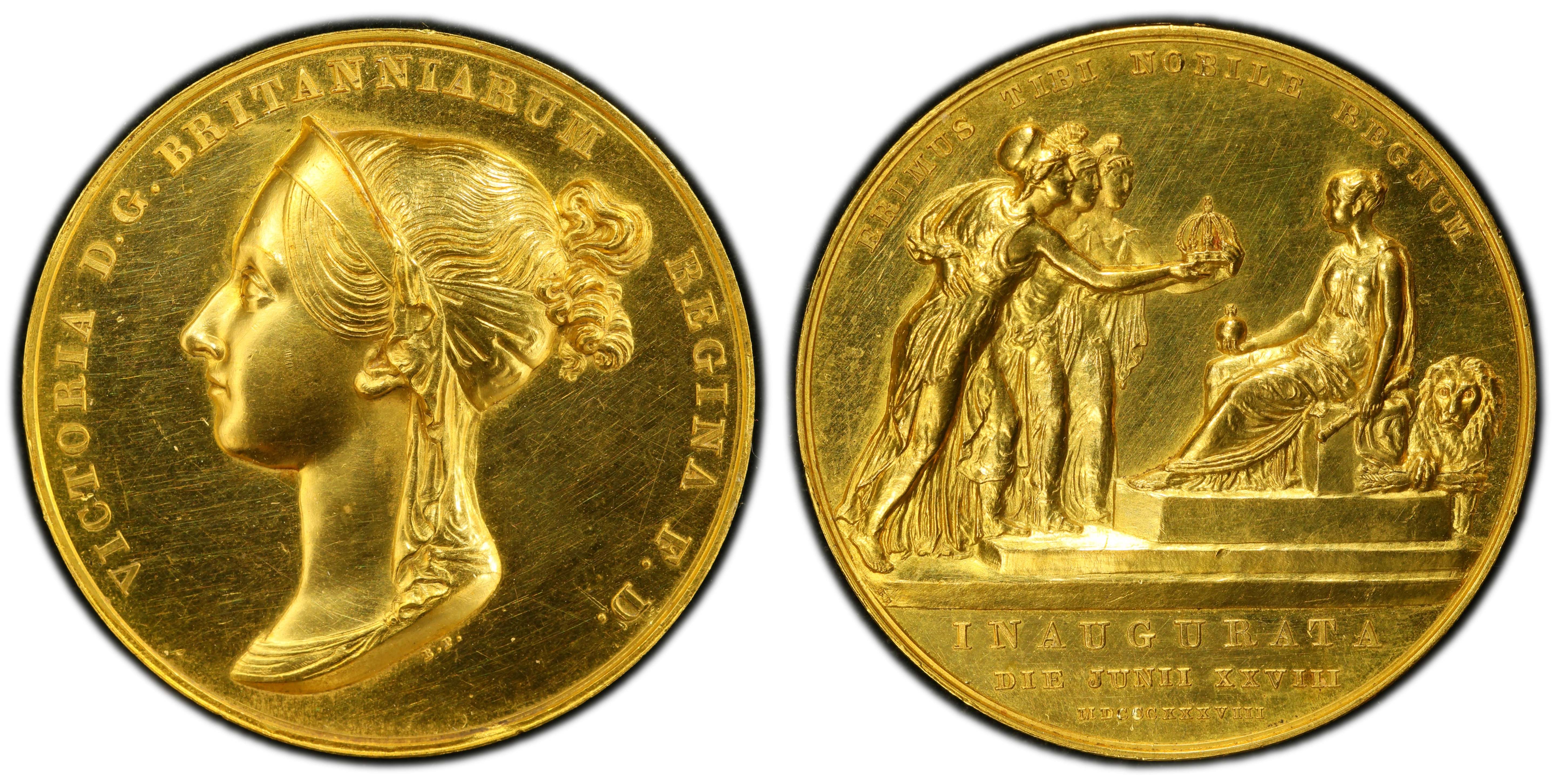 Victoria (1837-1901), Coronation, 1838, Gold Medal (36mm/31.26gm), official Royal Mint issue, by B. Pistrucci.