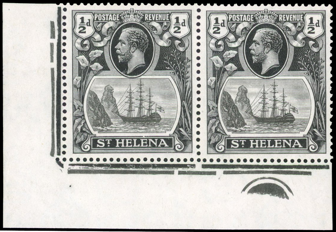 St Helena SG 97hc Plate pair mint