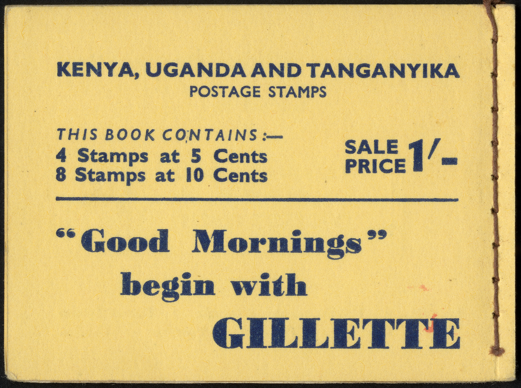 Booklets. 1952 1/- black on yellow cover, stitched right, perfs mainly fine. SG SB4a, cat...