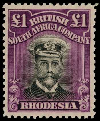 1918-21 £1 Head Die IIIB, perf 14, toned...