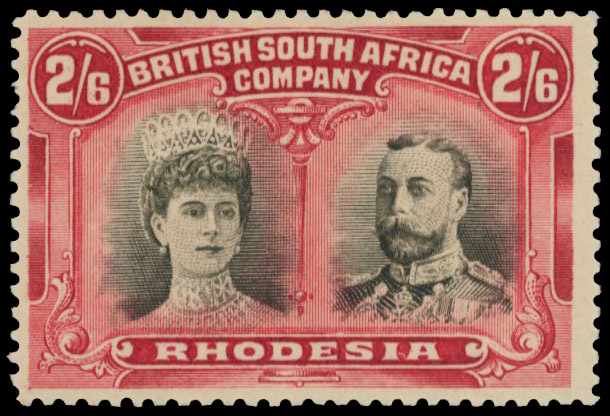 2s6d blackish sepia and scarlet unlisted, mint