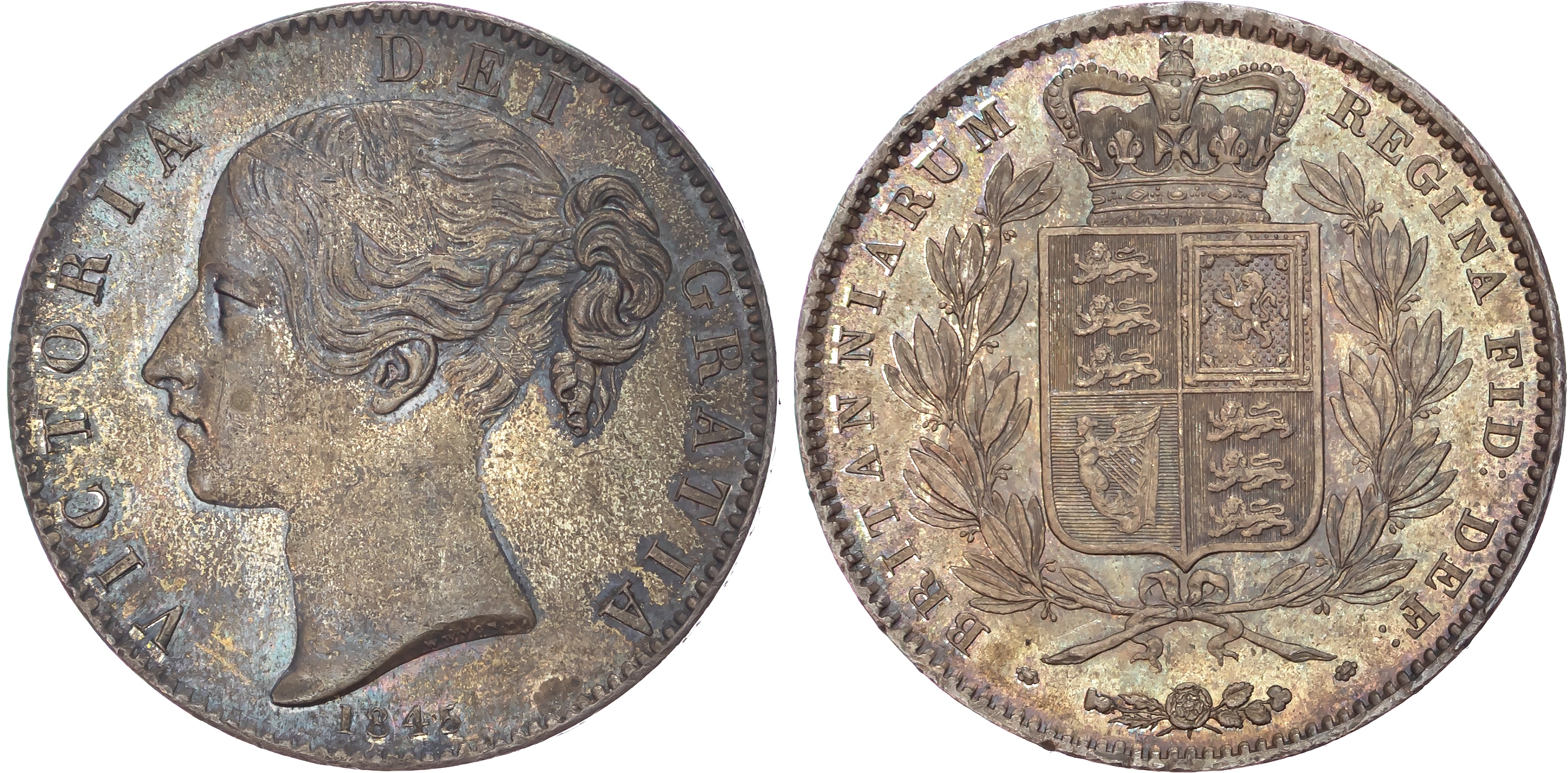 Victoria (1837-1901), Crown, 1845.