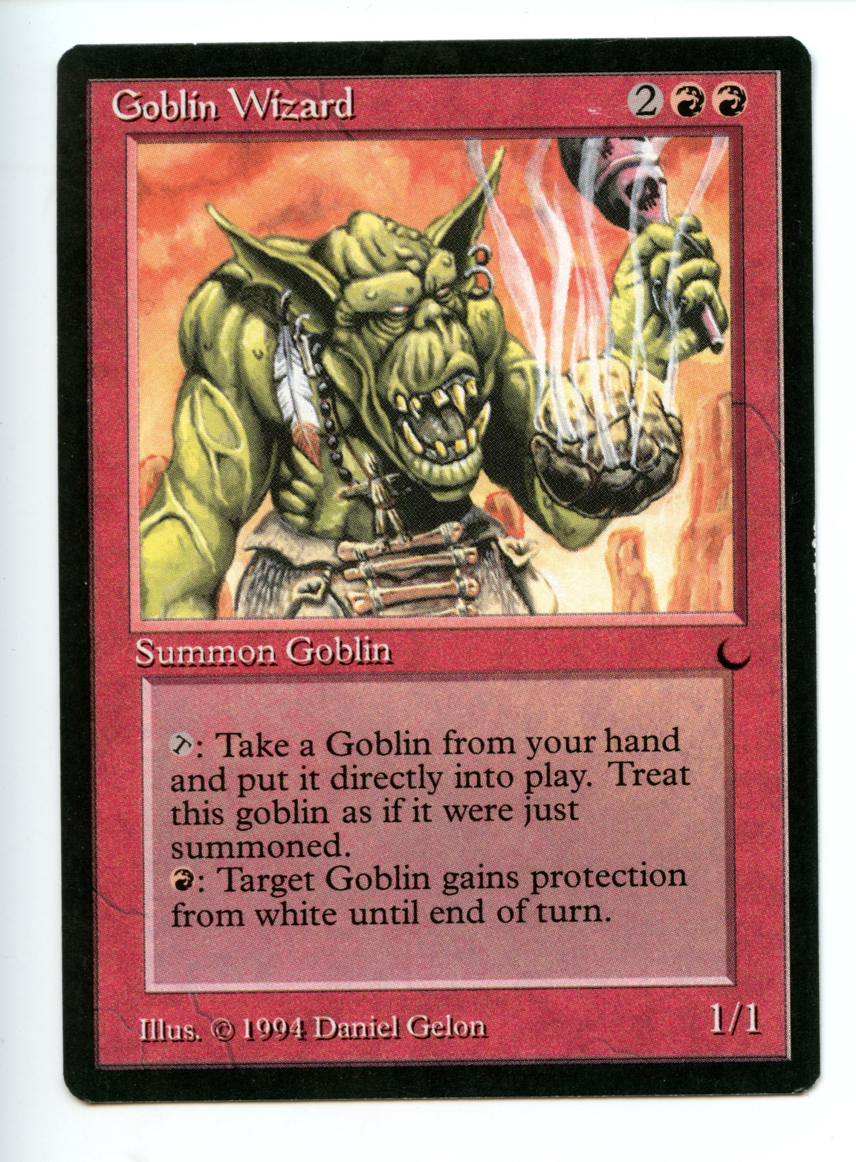 Magic the Gathering - Goblin Wizard  - The Dark - Lightly Played