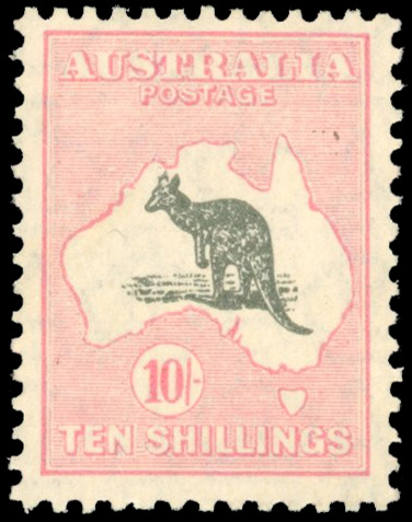 Australia SG 112 1929 10s grey and pink mint