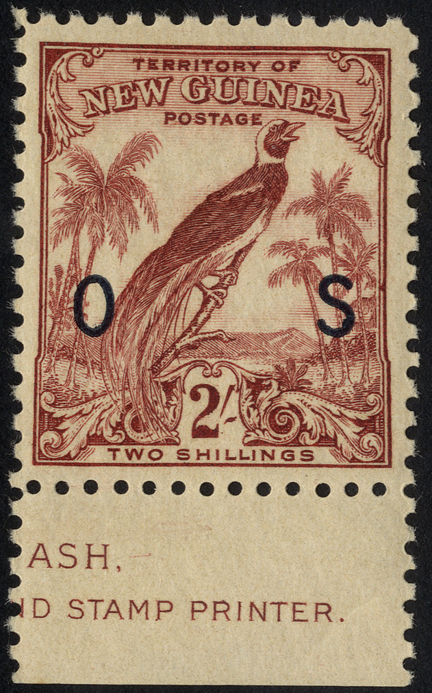 Officials. 1931 2/- brown-lake u/m example with part imprint. SG O40, cat...