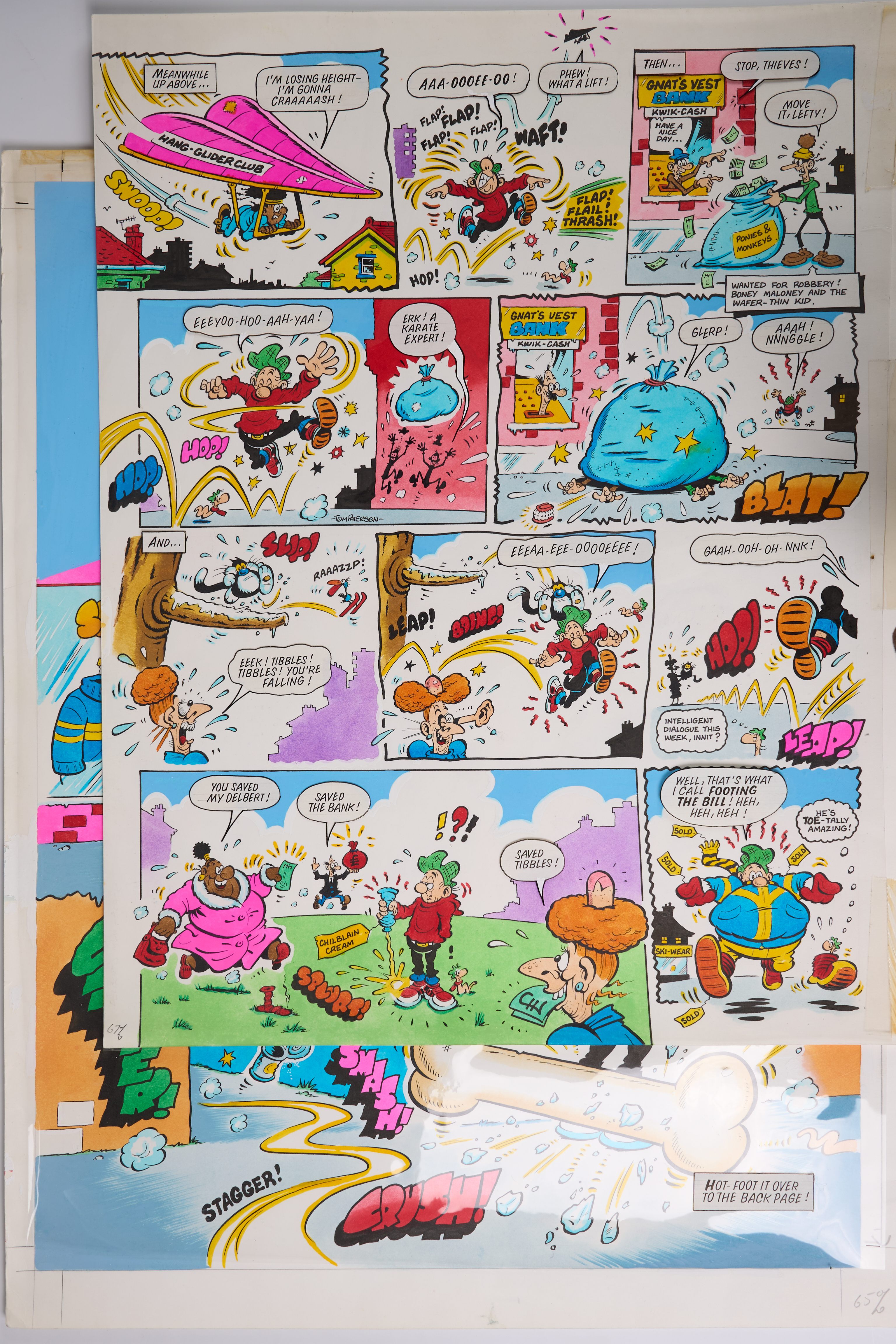 Tom Paterson Buster 7th of January 1989 Comic Colour Story Page Art (Fleetway, 1989) Total 2