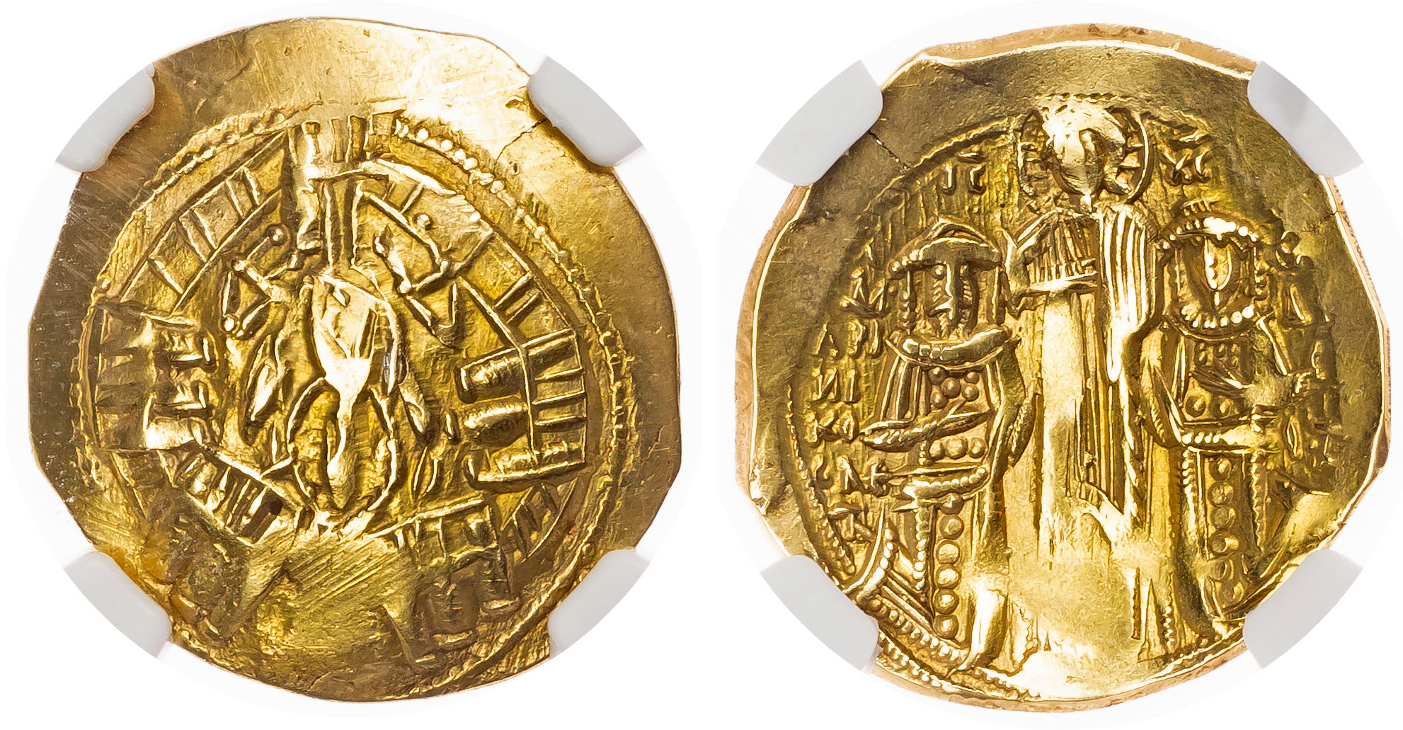 Andronicus II, with Michael IX (1282-1328) AV/EL Hyperpyron, Constantinople, c. AD 1294-1920, 4.06g. 